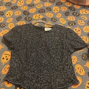 Papell Boutique Black and Silver Women's Blouse